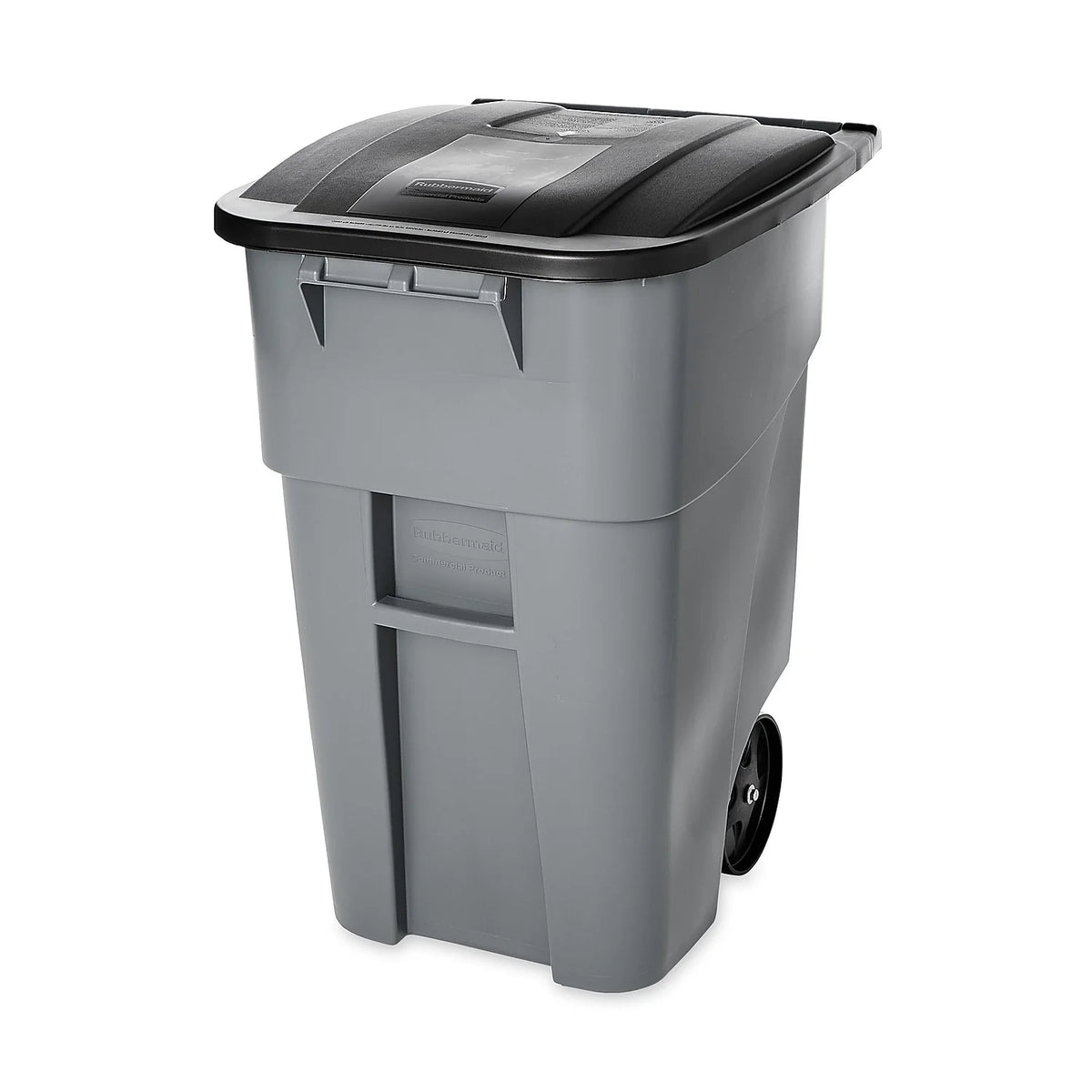 Rubbermaid Commercial Brute Rollout Container Square Plastic 50gal Gray 9W27GY