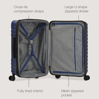 U.S. Traveler Boren Hardside Rugged Spinner Luggage, Lavender, 30" Checked Large