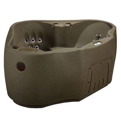 Aquarest Spas AR-300 Premium 2-Person, 20-Jet Oval Plug and Play Hot Tub with Ozonator - LED Waterfall - 2hp pump - Graystone