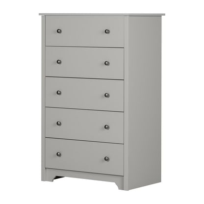 HomeStock French Flair Contemporary Style Bedroom 5-Drawer Chest, Painted Finish with Storage Feature - 19.5"D x 31.25"W x 48.75"H-Color:White