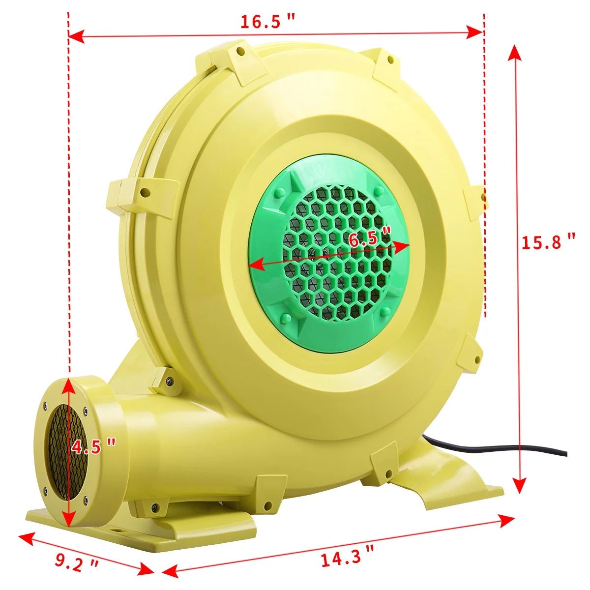 Hommoo Air Blower Pump, Air Mattress Pump, Electric Air Pump,Bounce House Blower for Inflatable Bounce House Bouncy Castle, Yellow