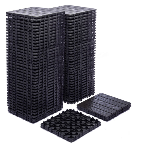 76-Pack Plastic Interlocking Deck Tiles - 68.80 Sq.Ft Outdoor Plastic Flooring Super Durable & Waterproof All-Weather Indoor/Outdoor