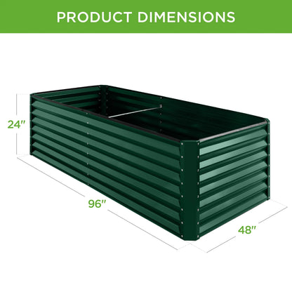 Best Choice Products 8x4x2ft Outdoor Metal Raised Garden Bed, Planter Box for Vegetables, Flowers, Herbs - Gray