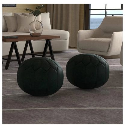 Exlonjet Margo 20 Inch Boho Round Pouf in Multi Color Braided Jute, For the Living Room, Bedroom and