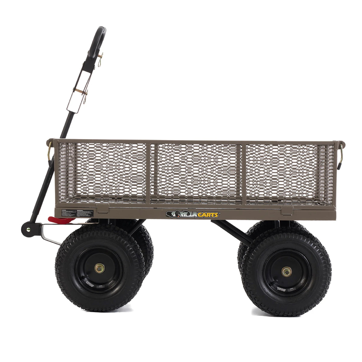 Gorilla Carts Towable Steel Dump Cart w/ Removable Side Panels, 1200 lb Capacity, Gray