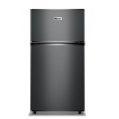 2 Door Mini Fridge with Freezer,3.5Cu.ft Small Freezer,7 Adjustable Thermostat,Blue,New