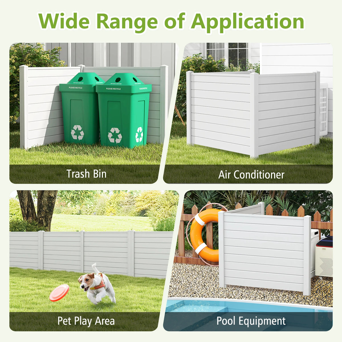 Costway 48"L x 37.5"H Air Conditioner Fence with 3 Ground Stakes