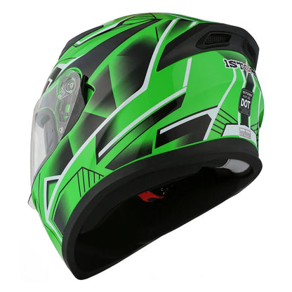 1Storm Motorcycle Modular Full Face Flip up Dual Visor Helmet + Spoiler + Motorcycle Bluetooth Headset: HJK316 Mechanic Red