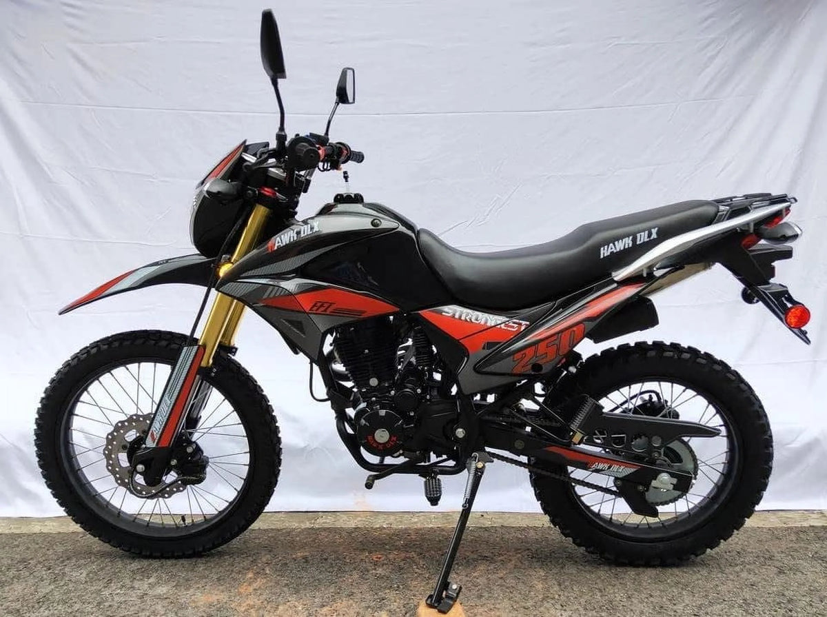 RPS Hawk DLX 250 cc EFI Fuel Injection Enduro Dirtbike gas Bike Hawk EFI Deluxe Gas Motorcycle - Choose your color