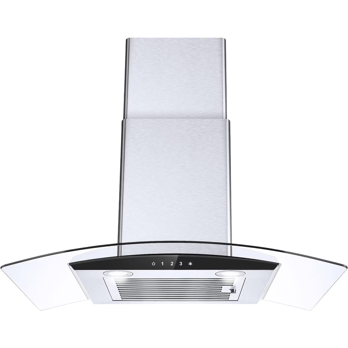 Tieasy 30-Inch Wall-Mounted Range Hood, 450CFM, Stainless Steel, 3-Speed Exhaust with Dishwasher-Safe Filter