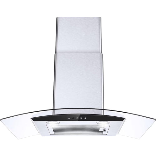 Tieasy 30-Inch Wall-Mounted Range Hood, 450CFM, Stainless Steel, 3-Speed Exhaust with Dishwasher-Safe Filter