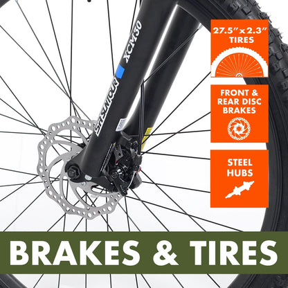 Ozark Trail 27.5" Vibe Mountain Bike, Medium Frame, Black, Adult, Unisex