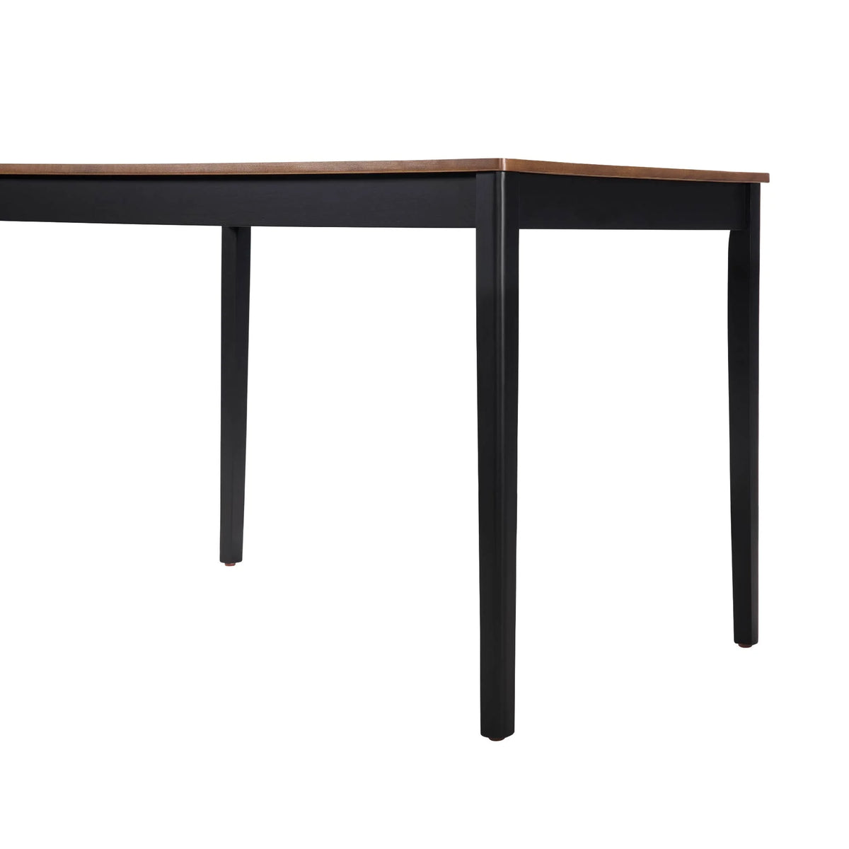 MAYEERTY Eco-Friendly Solid Wood Dining Set �?Sustainable Dining Table with Black Metal Accents for Home & Restaurant,Light Brown