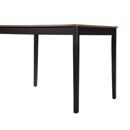 MAYEERTY Eco-Friendly Solid Wood Dining Set �?Sustainable Dining Table with Black Metal Accents for Home & Restaurant,Light Brown