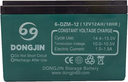 4PCS 6-DZM-12 12V 12AH Rechargeable Battery for Electric Bike Scooter Go Kart 6"(L) x 4"(W) x 4"(H)