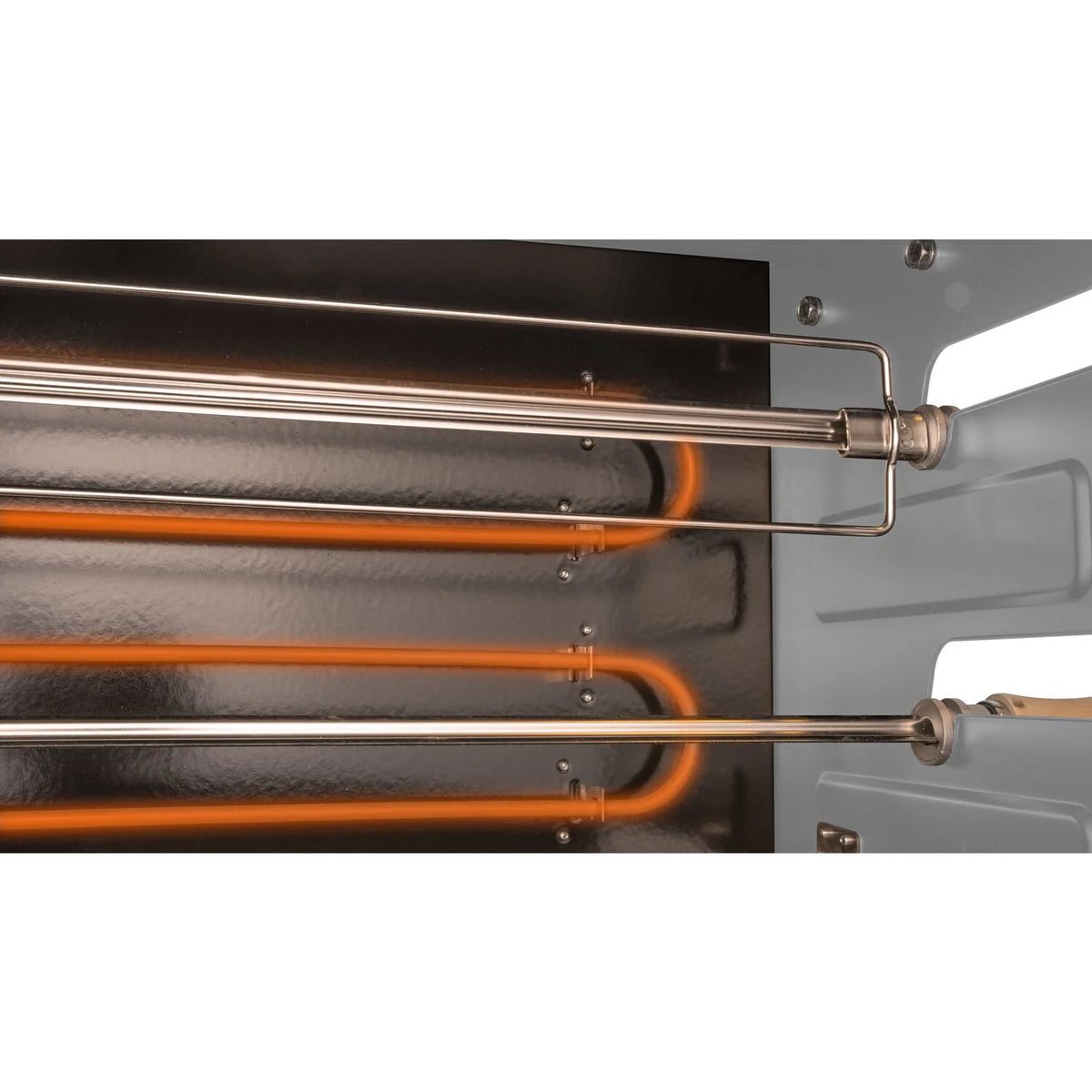 Brazilian Flame 2-Skewer Brazilian Rotisserie Electric Grill in Red