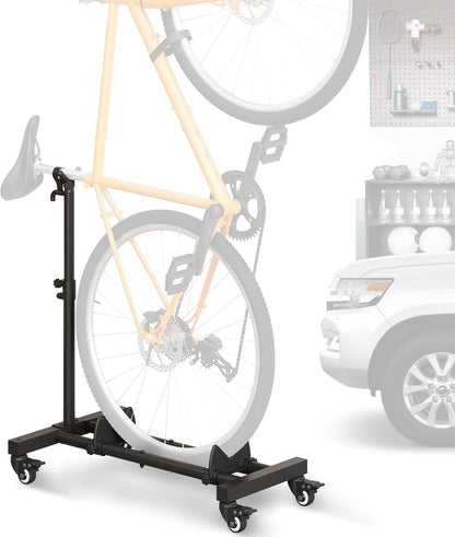 Vertical Bike Stands (2 Pack)��Standing Bike Rack for Garage Floor��Upright Bicycle Floor Stand Indoor Bike Holder with Adjustable Height for Garage & Apartment - for Wheels Sizes up to 29��