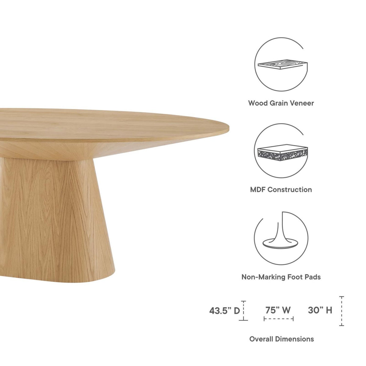 47 Inch Dining Table, Walnut, Wood, Round, Kitchen Cafe Bistro Hospitality Restaurant, Modern Contemporary HB34409