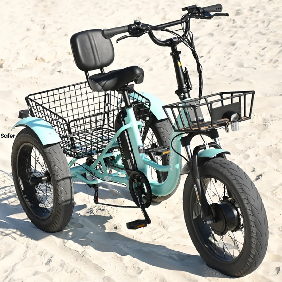 20" x 4" Fat Tire Electric Tricycle for Adult, 7 Speeds Electric Trike 48V 500W Motorized Tricycle , Electric Three Wheels Bicycle for Senior, Aluminum Frame & Rear Basket ,16mph