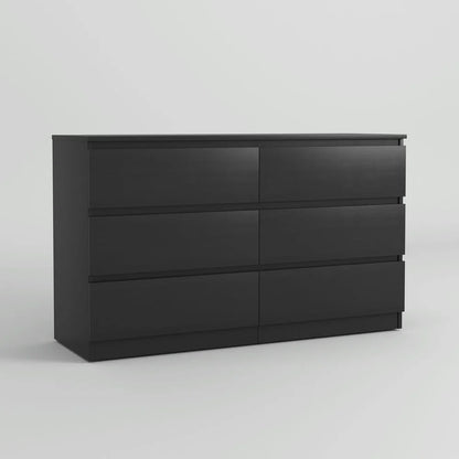 Kadyn White Chest of Drawer, 6 Double Drawer Dresser for Bedroom, Modern Storage Cabinet for Living Room, Dresser