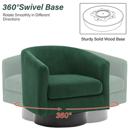 DREAMSIDEA Swivel Barrel Accent Chair for Living Room, Modern Upholstered Round Club Armchair-Cream