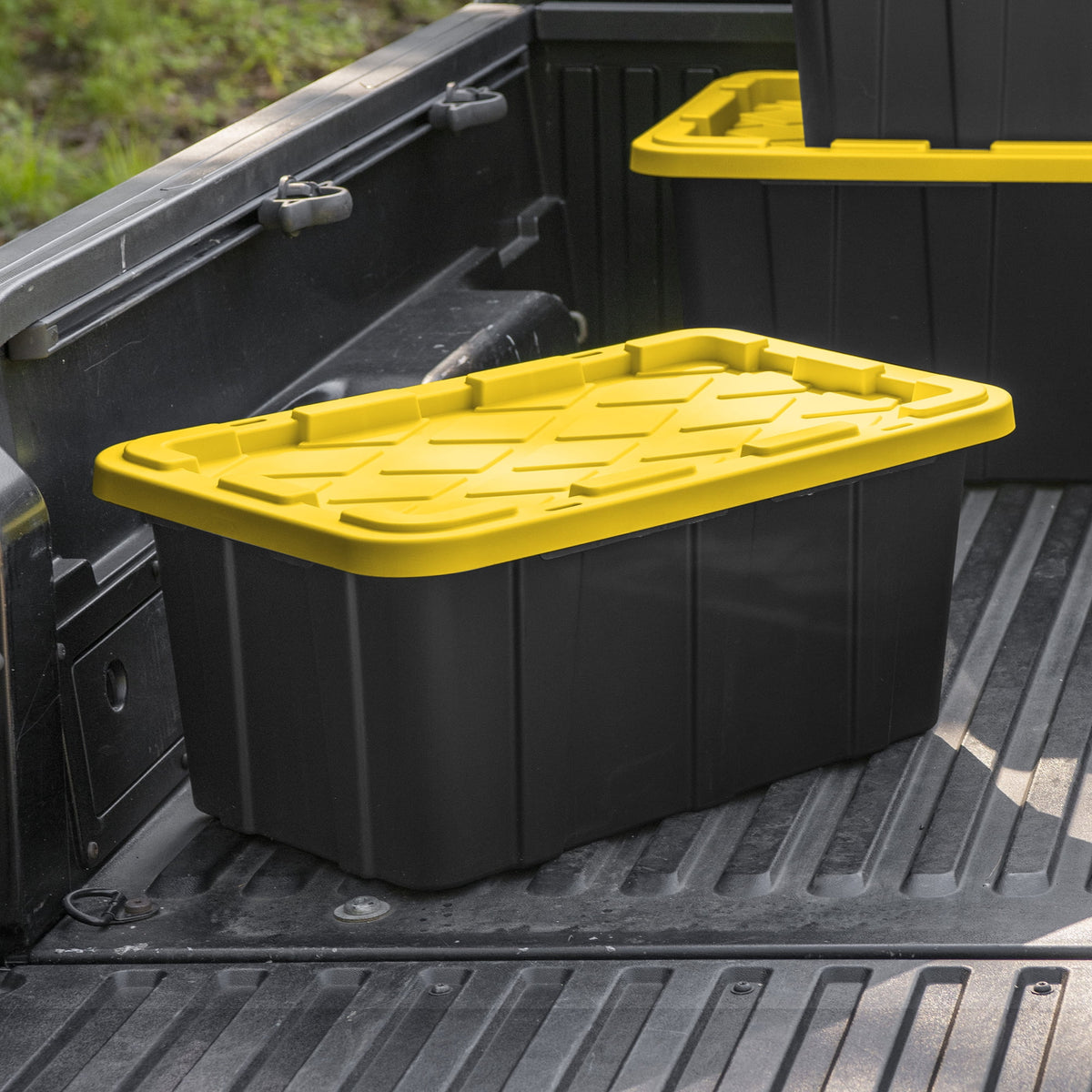 Sterilite 17 Gal Industrial Stackable Storage Tote Lidded Container, 6 Pack