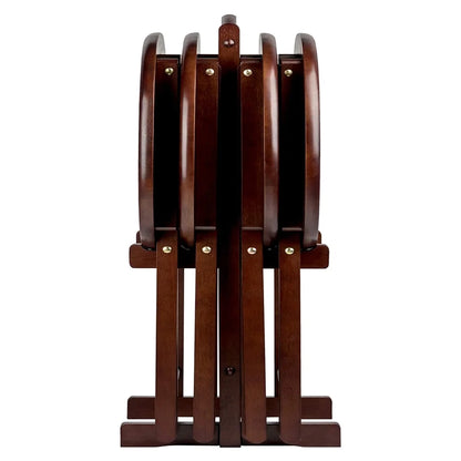 Winsome Nathan 5-Piece Snack Table Set, Oval Tops, Cappuccino Finish