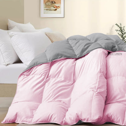 Bedding Comforter Cal King Size, Duvet Insert, Quilted Comforter with Corner Tabs, All Season Lightweight Quilt, Down Alternative Hotel Comforter Cal King Size 96X102 Baby Pink