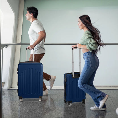 Zimtown 3 Piece Nested Spinner Suitcase Luggage Set With TSA Lock Royal Blue