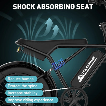 COLORWAY 750W 20"x4.0 Fat Tire Electric Bike, 48V 15Ah Battery, Off-road E-Bike for Adults, UL2849 Certified