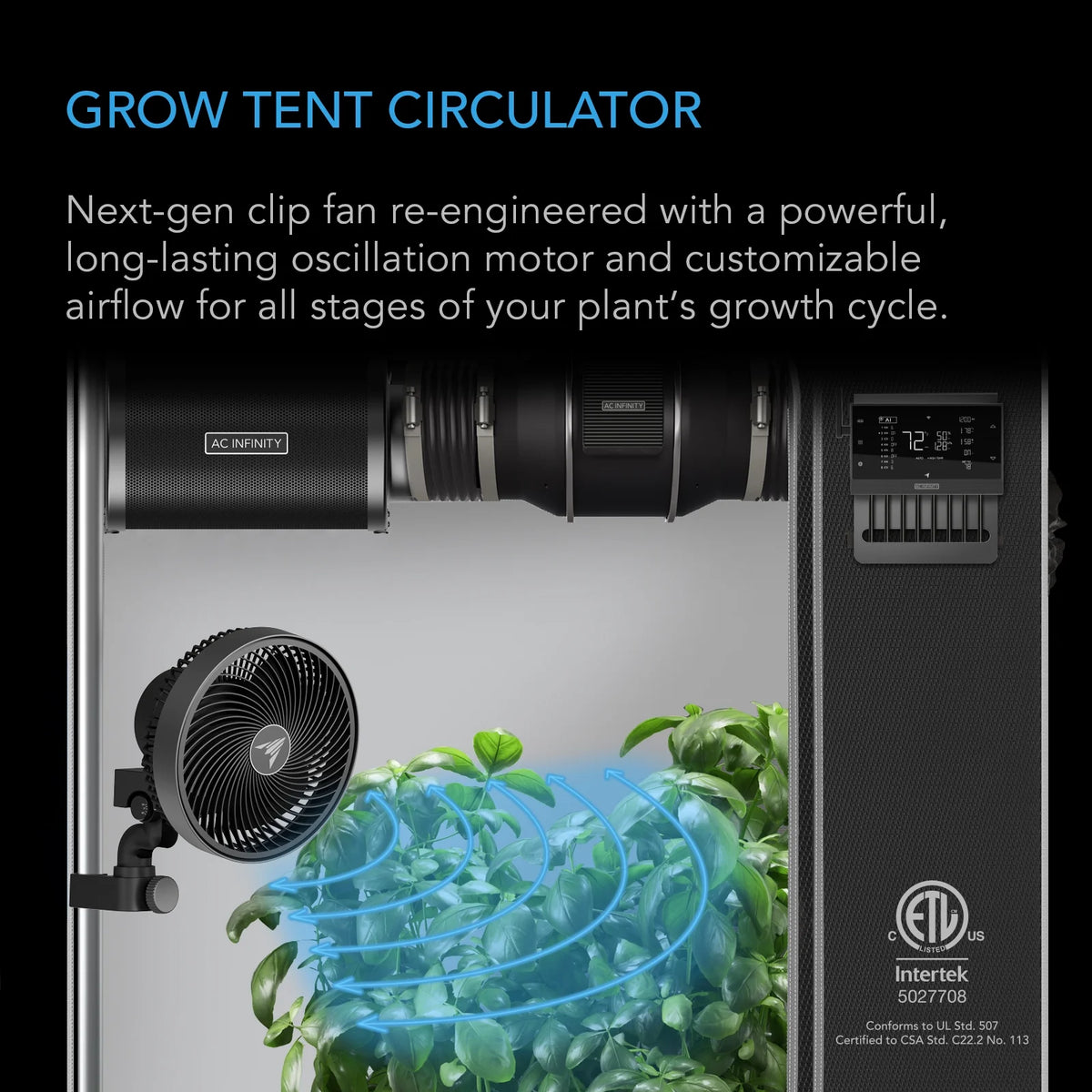 AC Infinity x Athena? Cultivator Kit, Complete 2-Plant Grow Tent System with Blended Line Fertilizer Starter Kit, Dynamic Learning AI Control with WiFi-Integrated Quiet Fans, Full Spectrum EVO Lights