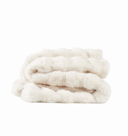 Brooklyn Loom Bubble Faux Fur 100% Microfiber Polyester  Twin XL Blanket in Green, All Season, Adult Size, OEKO-TEX Certified
