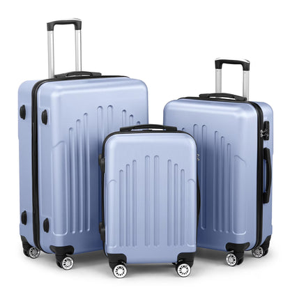 Zimtown 3 Piece Nested Spinner Suitcase Luggage Set With TSA Lock Royal Blue