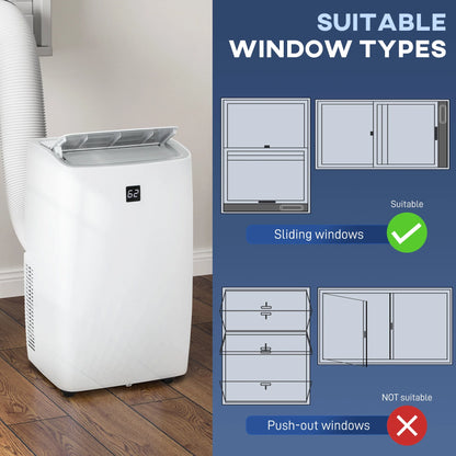 HOMCOM Portable Air Conditioner, 12000 BTU AC Unit with Cool, Dehumidifier, Fan, 550 Sq. ft, 24H Timer On Off, Auto & Sleep Mode, Window Kit