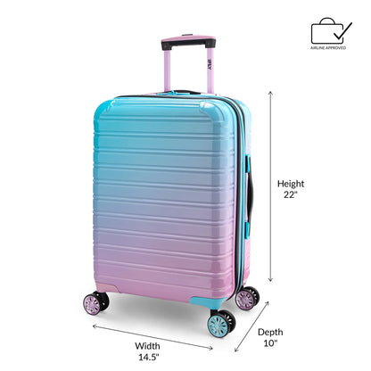 iFLY Hardside Fibertech 3.0 2 Piece Set, 20" Carry-on and 28" Checked Luggage, Gadget Gray