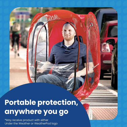 ®   WeatherPod ®   ChairPod ®   - 1 Person Wearable Pod for Wheelchairs, Folding Chairs, Camping Chairs, Offers Protection from The Wind, Rain, and Cold - Chair Tent for Sports