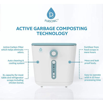 PURSONIC Electrnic Food Waste Composter - Fertilizer from Food Scraps