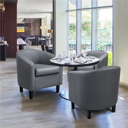 Yaheetech Faux Leather Accent Arm Chair For Living Room, Black
