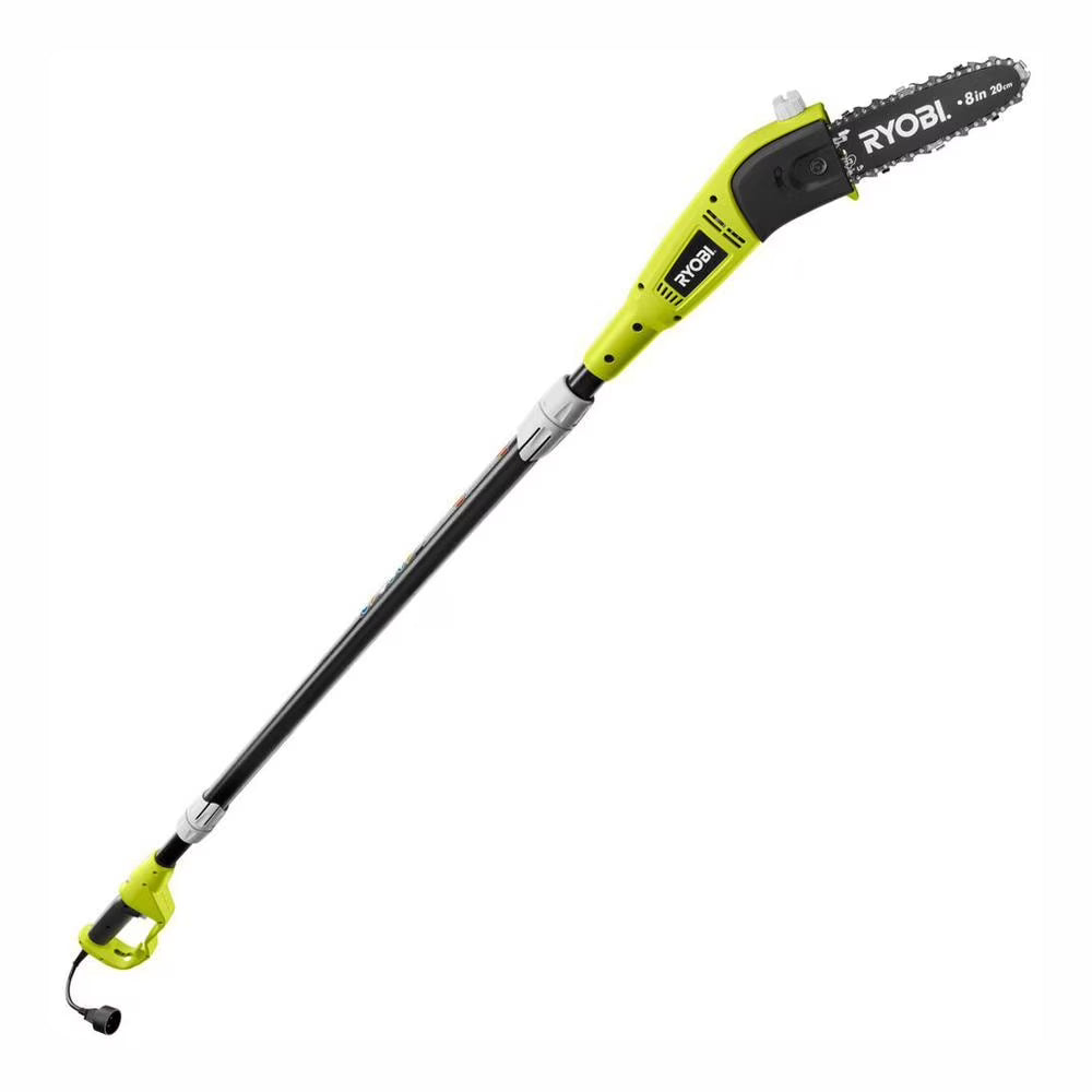 Chainsaws Robi Ryobi Pole Chainsaw Pruner 8 in. Bar 6 Amp Corded Electric Chain Saw P ...