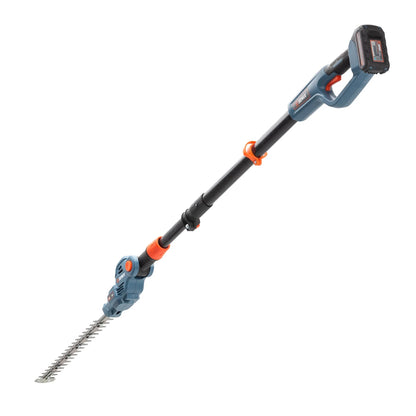 SENIX 20 Volt Max* Cordless Pole Hedge Trimmer 18-Inch Cutting / 21-inch Blade Length with Adjustable Head & Telescoping Shaft, Battery & Charger included, HTPX2-M