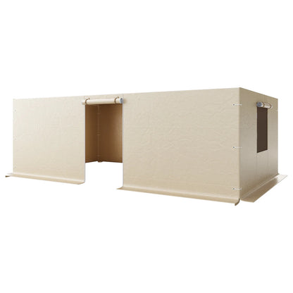 VEVOR Gazebo Sidewall Fits 12 x 20 ft Gazebos, 4-Panel Winter Cover Side Walls for Hardtop Gazebo, High-Density PE Material, All Weather Outdoor Cover with Mesh Windows, Gazebos not Included