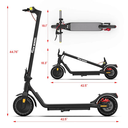 5TH WHEEL W16S 300W Electric Scooter with Turn Signal, 8.5” Solid Tires, 18mph & 12Miles Range, Folding Commuting E-Scooter for Adults with APP Control