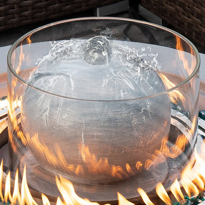COSIEST 29.3-inch 50,000 BTU Outdoor Propane Fountain Round Fire Pit Table