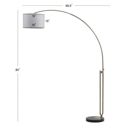 Safavieh Polaris 84 in. H Solid Glam Arc Floor Lamp, Antique Brass