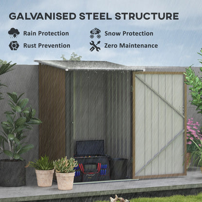 Outsunny 4.6' x 9' Metal Outdoor Storage Shed, Garden Utility Tool House with Double Lockable Doors for Backyard, Patio, Lawn, Garage, White
