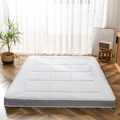 Futon Mattress, Padded Japanese Floor Mattress Quilted Bed Mattress Topper, Extra Thick Folding Sleeping Pad, Dark Grey, Twin