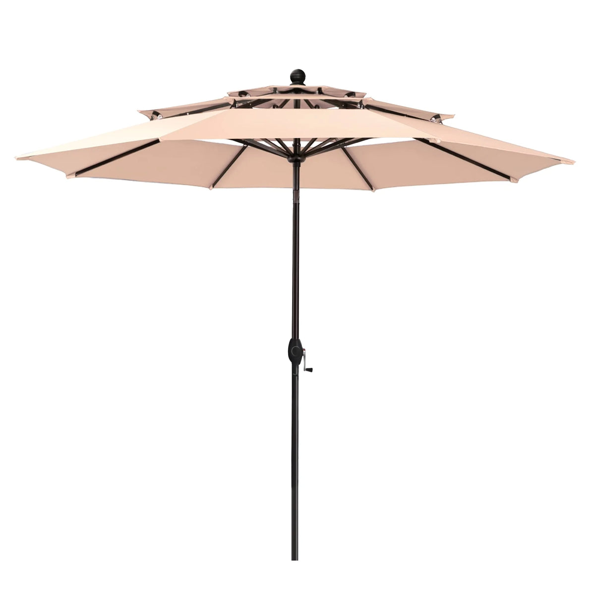 MAISON ARTS Outdoor  6-piece Patio Dining Set, 1 Square Metal table, 4 Adjustable Folding Chairs and 10ft Umbrella Red