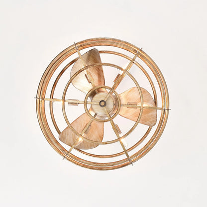 Baakir 26.1 in. 6-Light Indoor Gold Brushed Finish Ceiling Fan with Light Kit and Remote