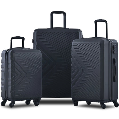 3 Piece Navy Luggage Travel Set, 20" 24" 28" Carry on Luggage with Spinner Wheels, Lightweight Hard Case Luggage Travel Suitcase Christmas Gifts for Business Trip Holiday Travel Cruise