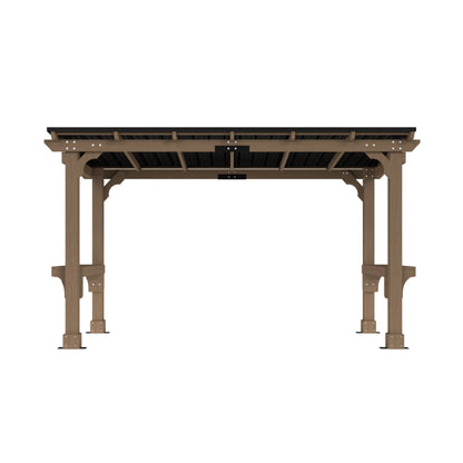 VEIKOUS 8' x 5' Outdoor Hardtop Gazebo, BBQ Grill Gazebo w/ Workstation Shelves for Lawn, Garden, Deck